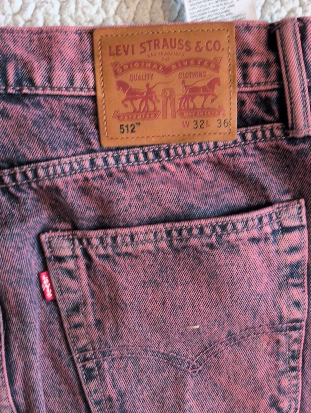 Levi's512 High-rise Acid Washed Pink Ankle Skinny Jeans Streetwear Retro Stretch - Picture 3 of 9